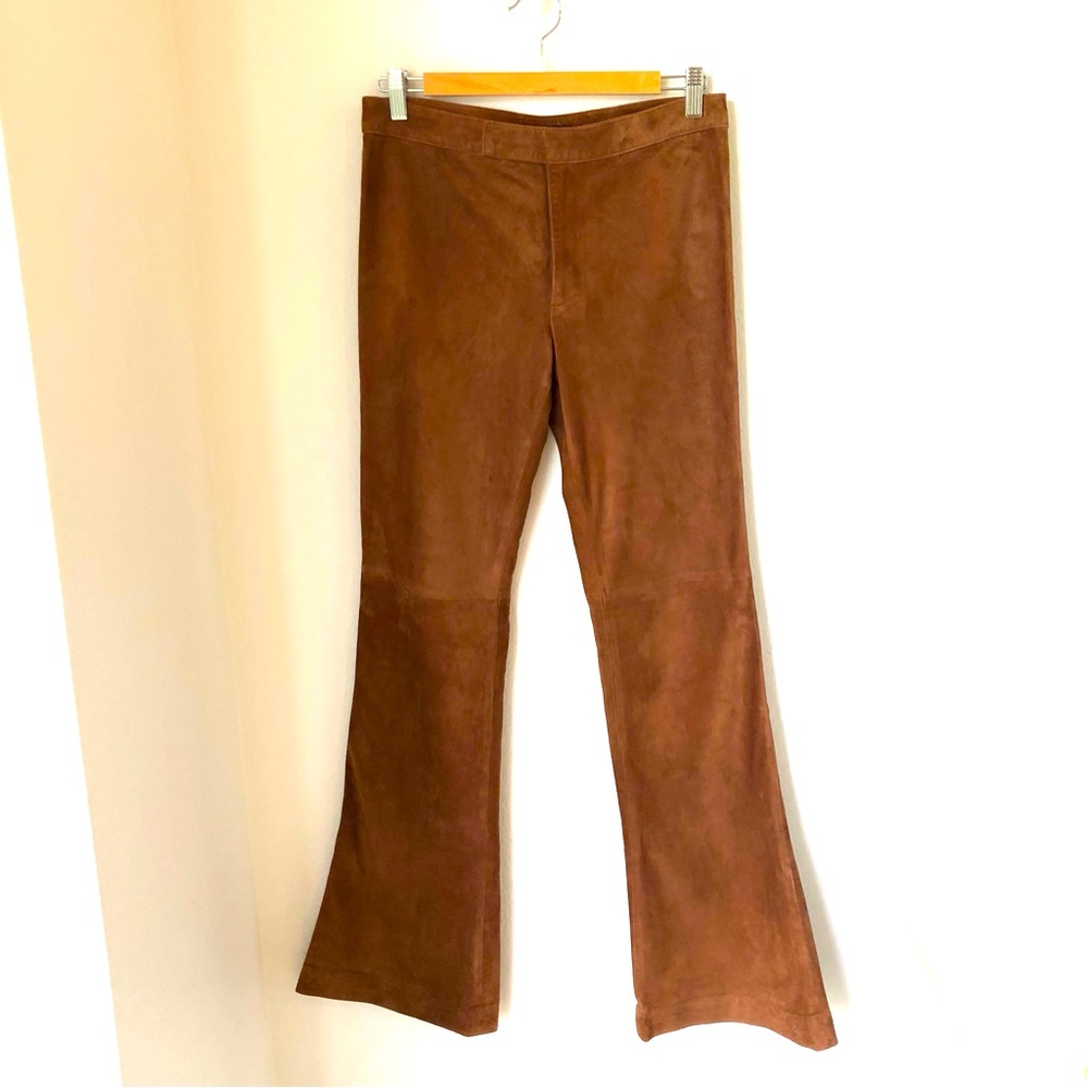 Ralph Lauren Blue Label Brown Suede Flared Pants